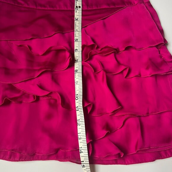 2b Bebe Hot Pink Ruffle Mini Skirt – Size Small - Picture 3 of 6